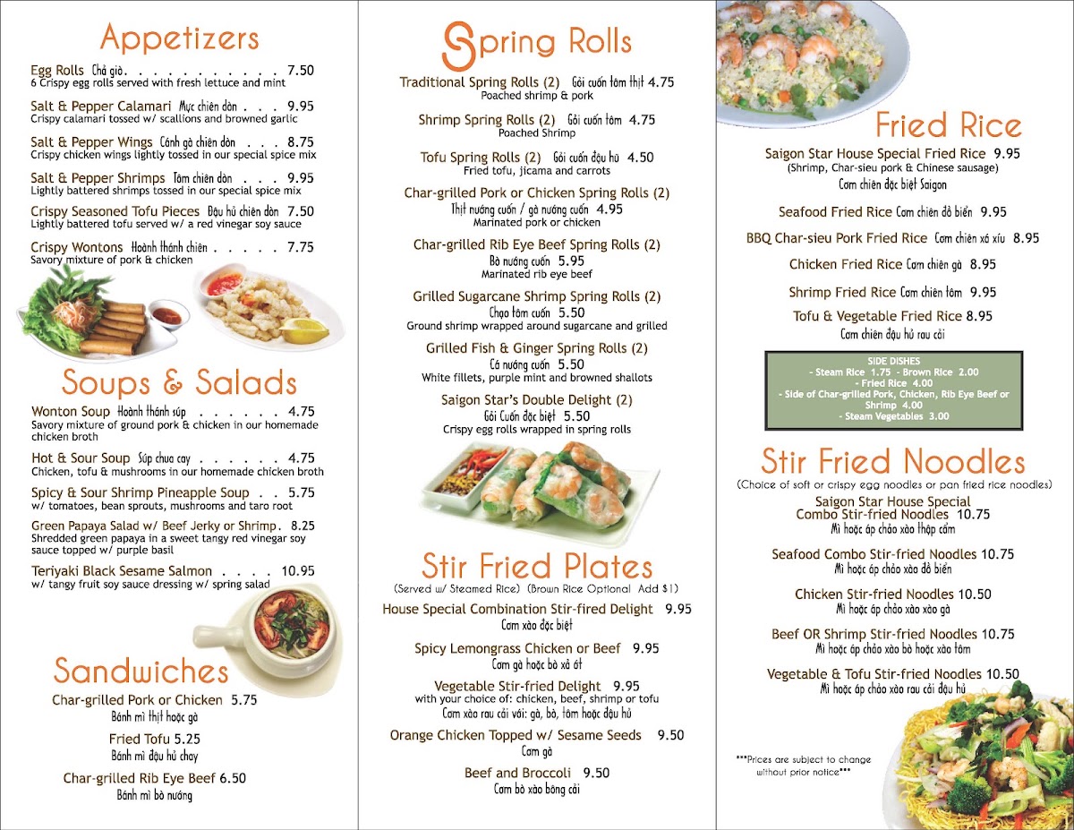 Saigon Star Restaurant Menu - Image 6